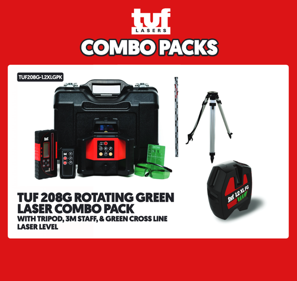 TUF208GKIT and TUF1.2XLG (Rotating laser kit + crossline kit) Green