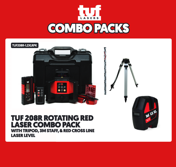 TUF 208RKIT and TUF1.2XLR (Rotating laser kit + crossline kit) - Red