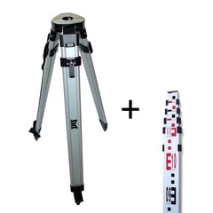 TUF Aluminium tripod flat head + 5 m staff combo