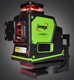 Imex LX3DRD 3 x 360° Red Multiline Laser Level with Laser Detector